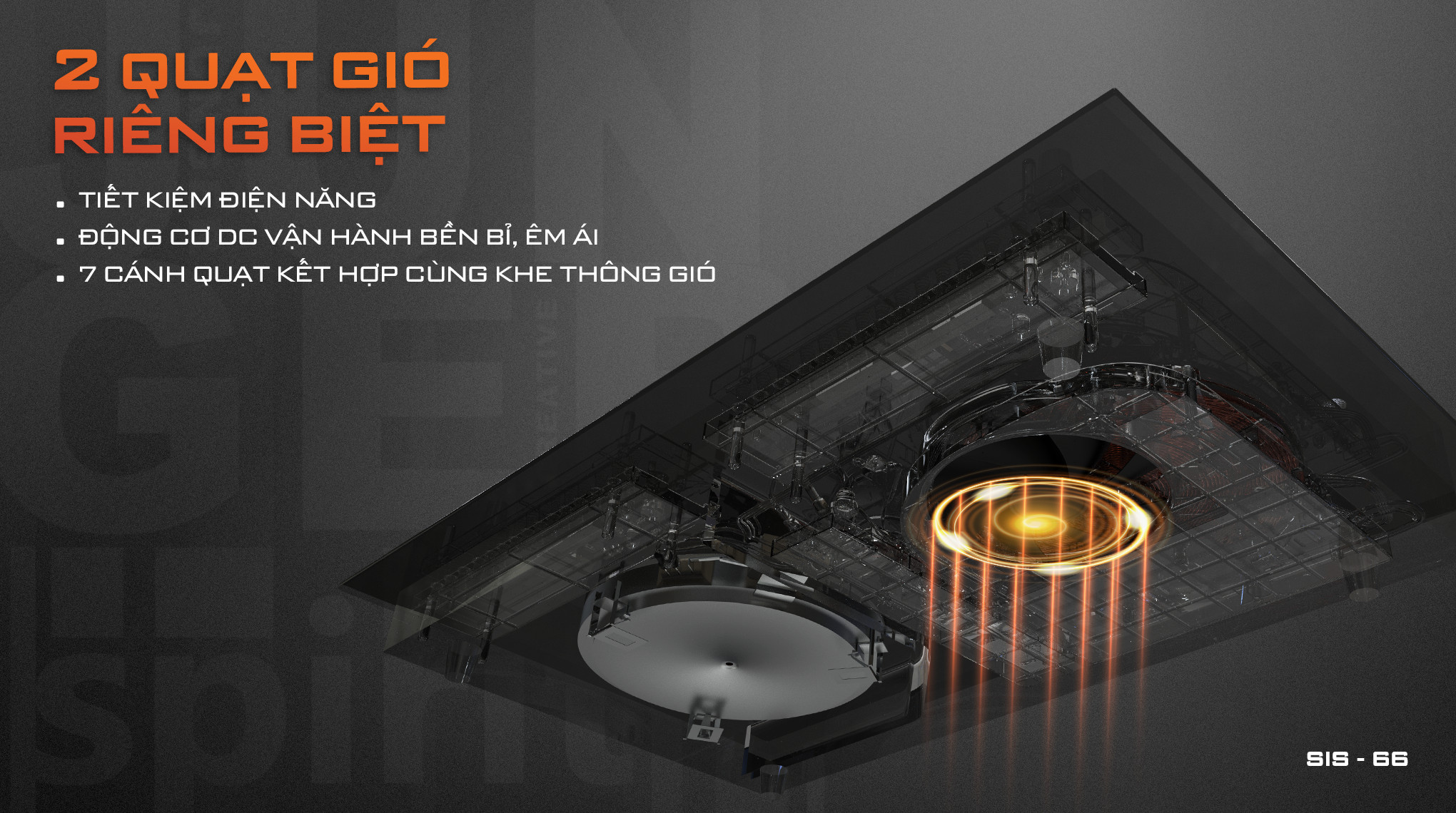 Trang bị 2 quạt gió 7 cánh cho từng vùng nấu, giúp tản nhiệt nhanh, đảm bảo linh kiện hoạt động ổn định.
