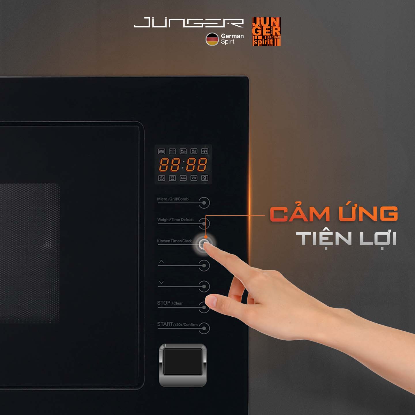 TK-90 được trang bị bảng điều khiển cảm ứng Sensor Touch Control siêu nhạy, kết hợp đèn LED hiển thị rõ ràng, dễ sử dụng.