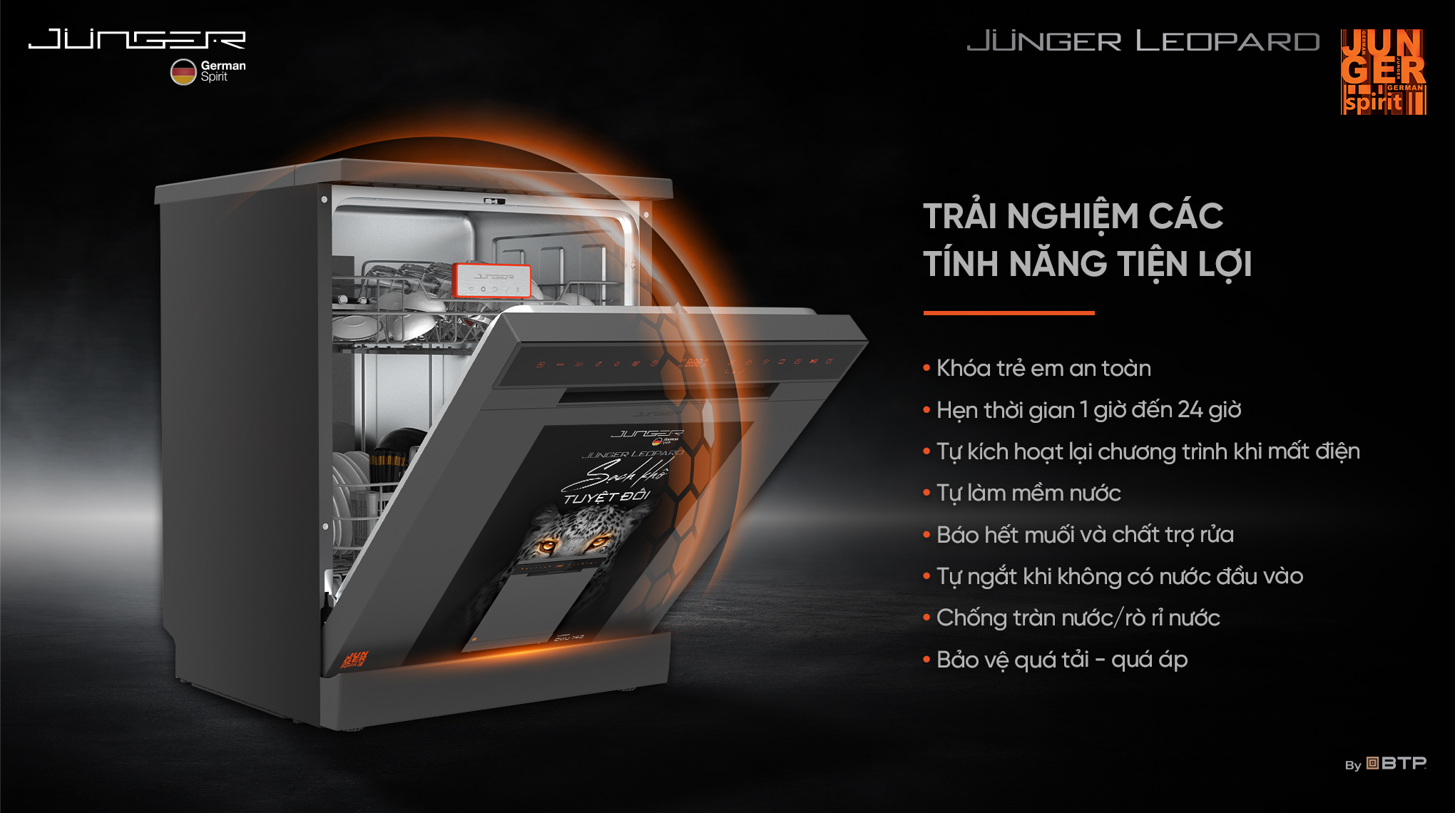 Tính năng an toàn máy rửa bát Junger