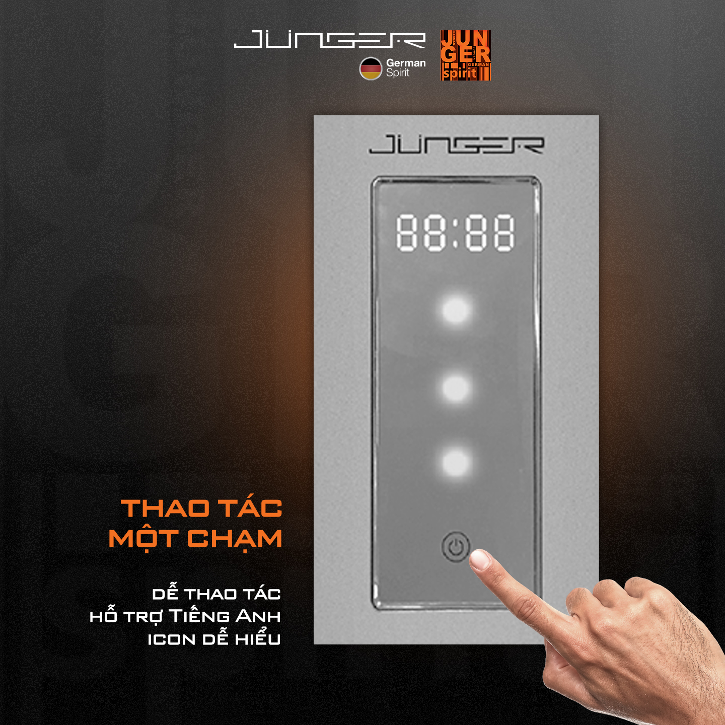 DWJ-101 được trang bị bảng điều khiển cảm ứng trực quan với màn hình LED hiển thị rõ ràng thông tin, dễ dàng thao tác